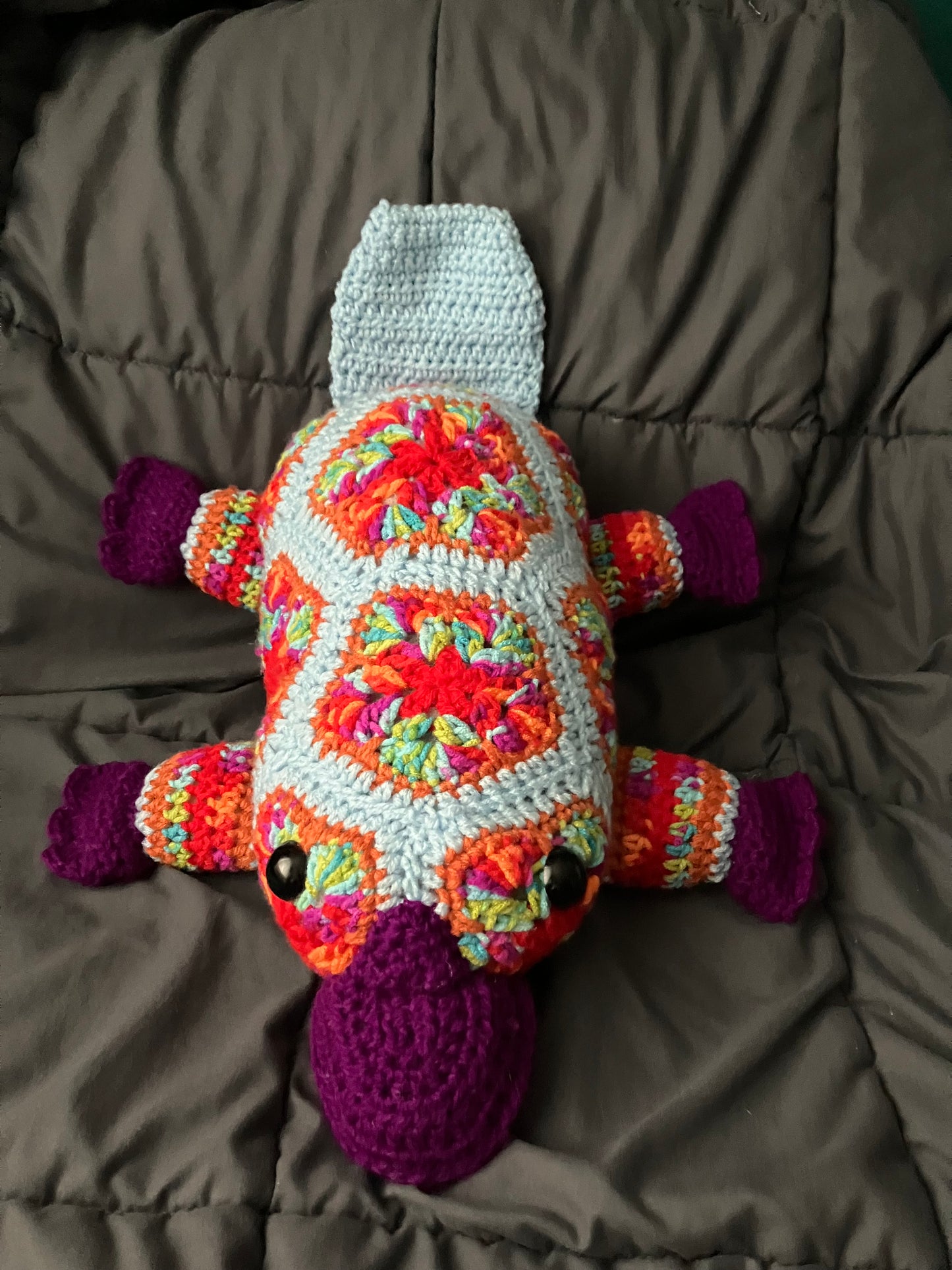 Crayola (Petal-pus crochet platypus)