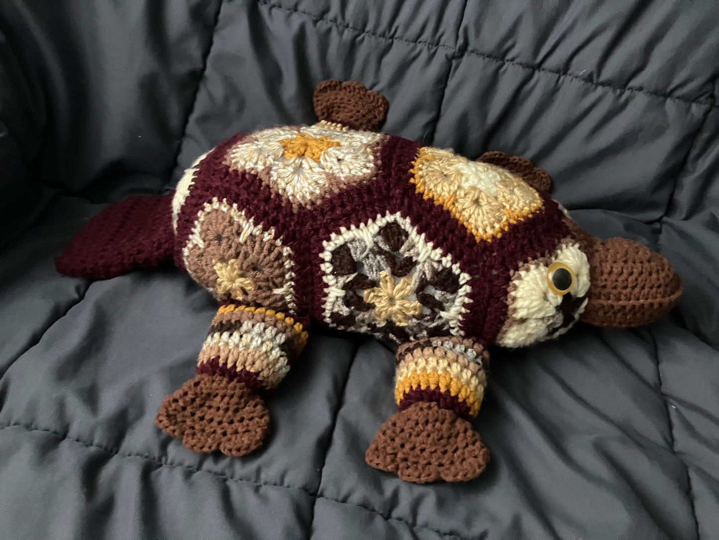 Libby (Petal-pus crochet platypus)