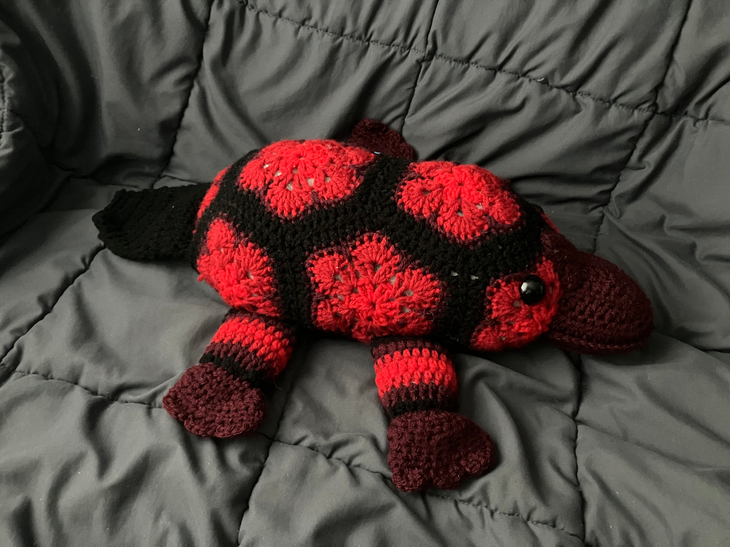 Rage (Petal-pus crochet platypus)