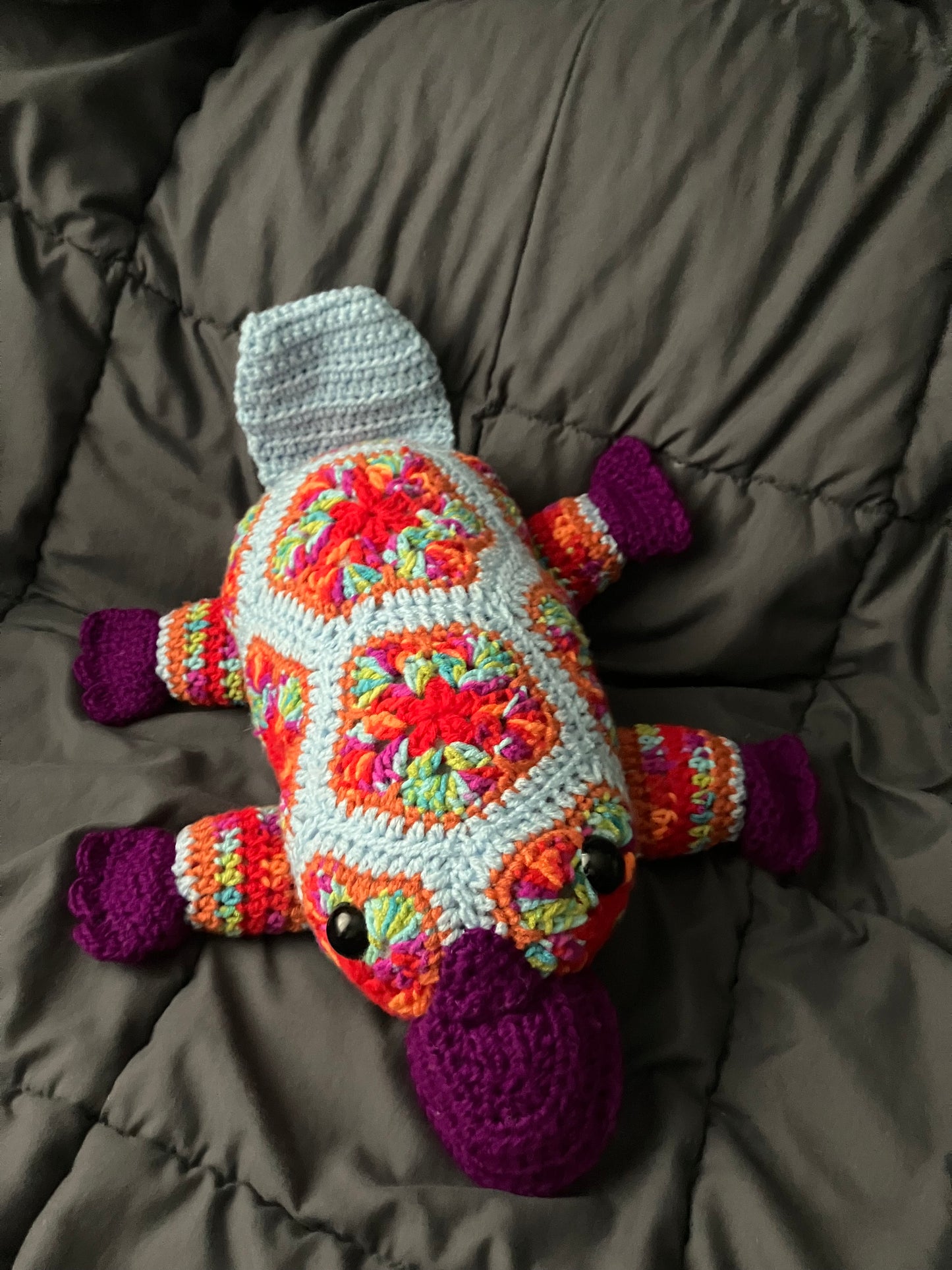 Crayola (Petal-pus crochet platypus)