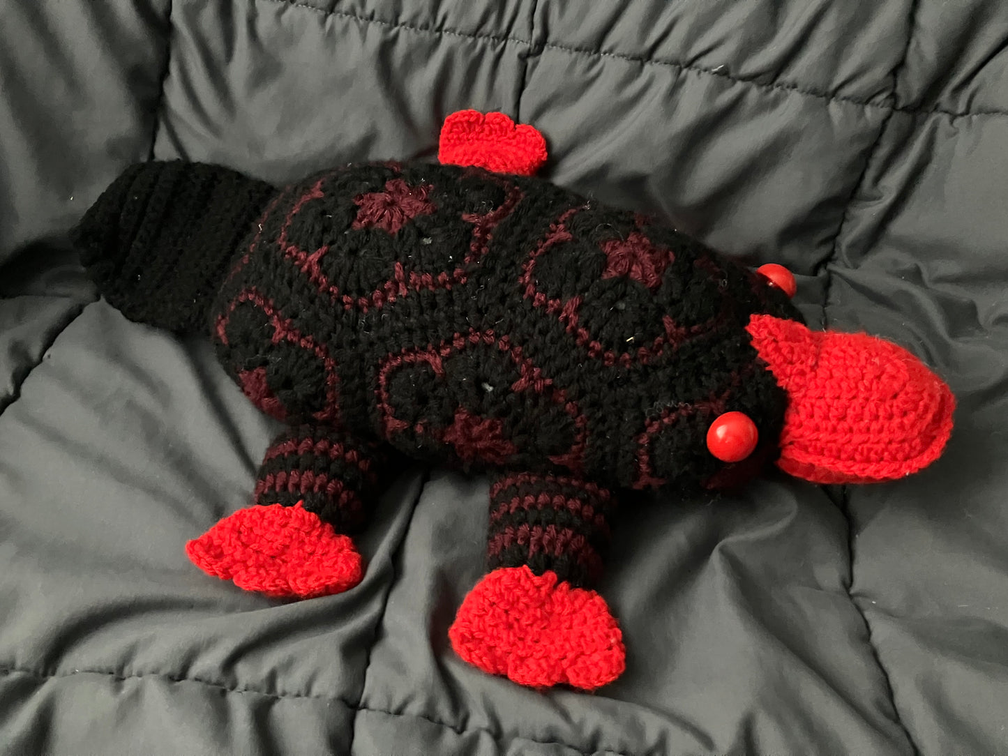 Omen (Petal-pus crochet platypus)