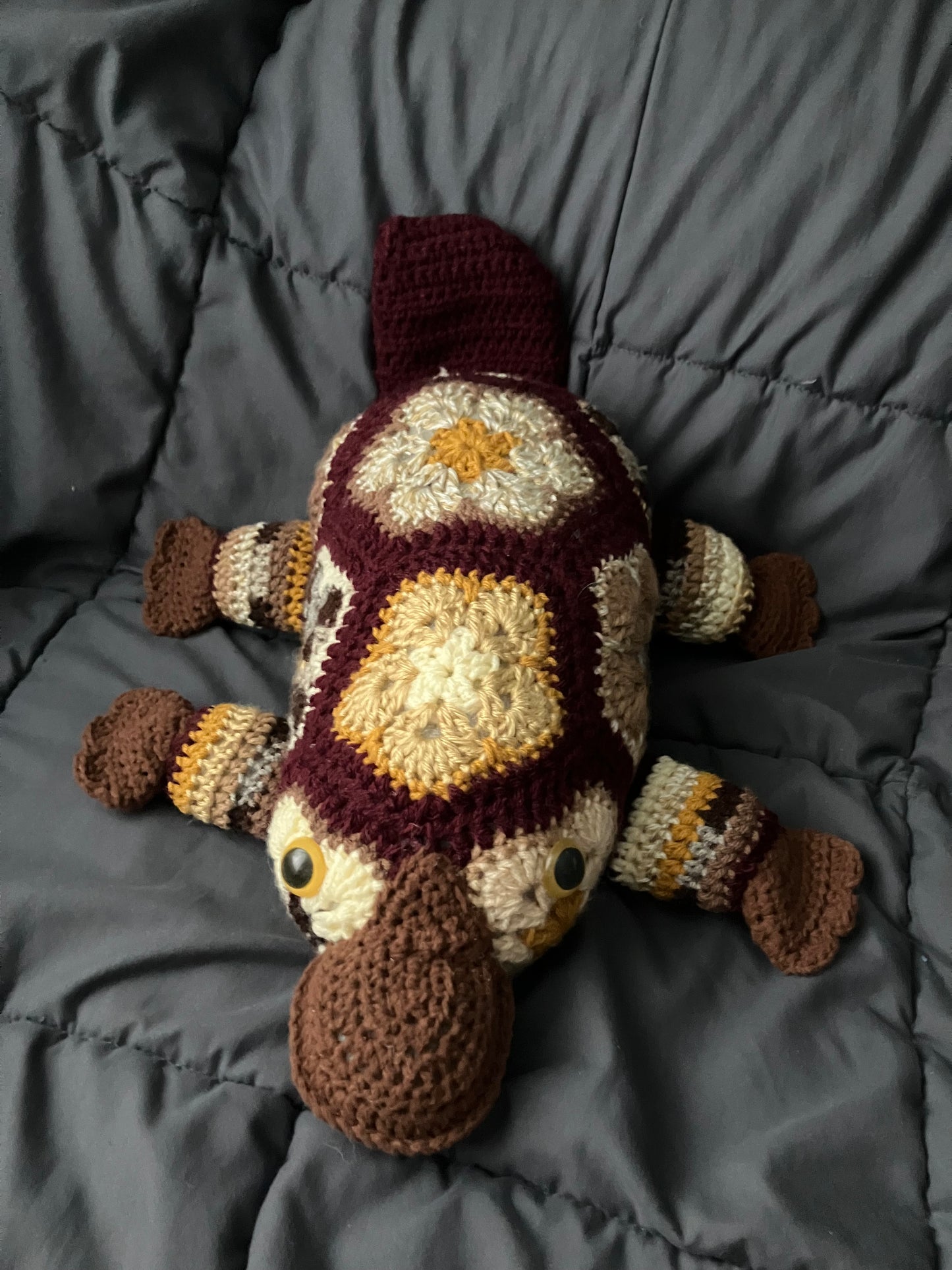 Libby (Petal-pus crochet platypus)