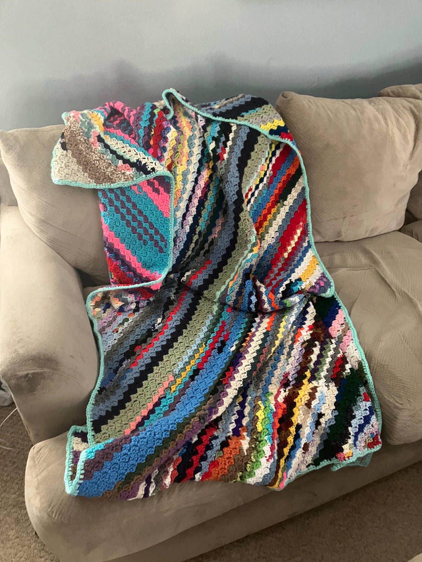 Diagonal Scrap Blanket