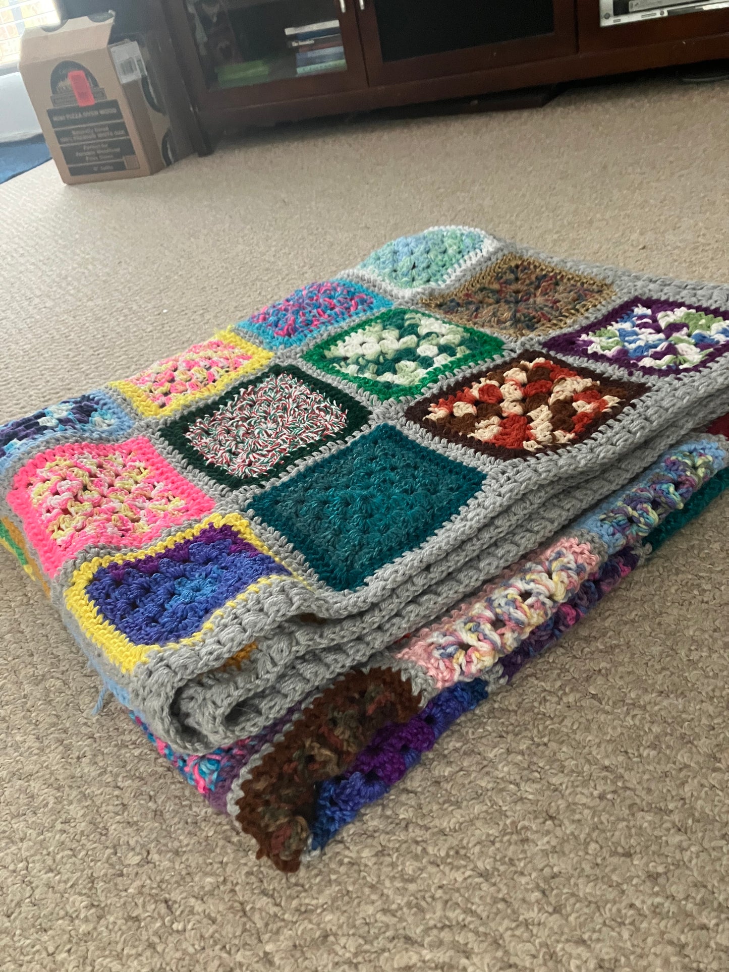 Scrap Granny Square Blanket