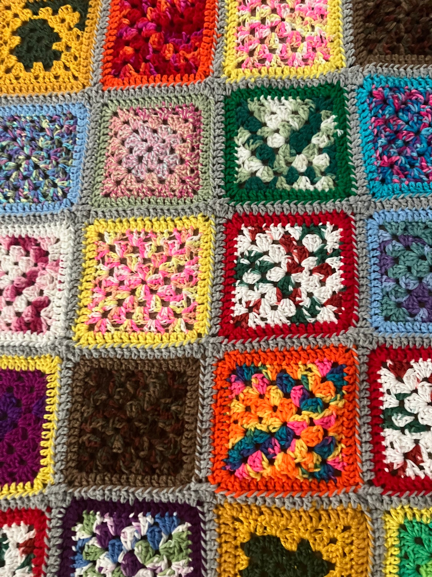 Scrap Granny Square Blanket